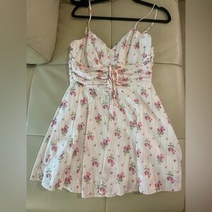 Pink and White Floral Dress